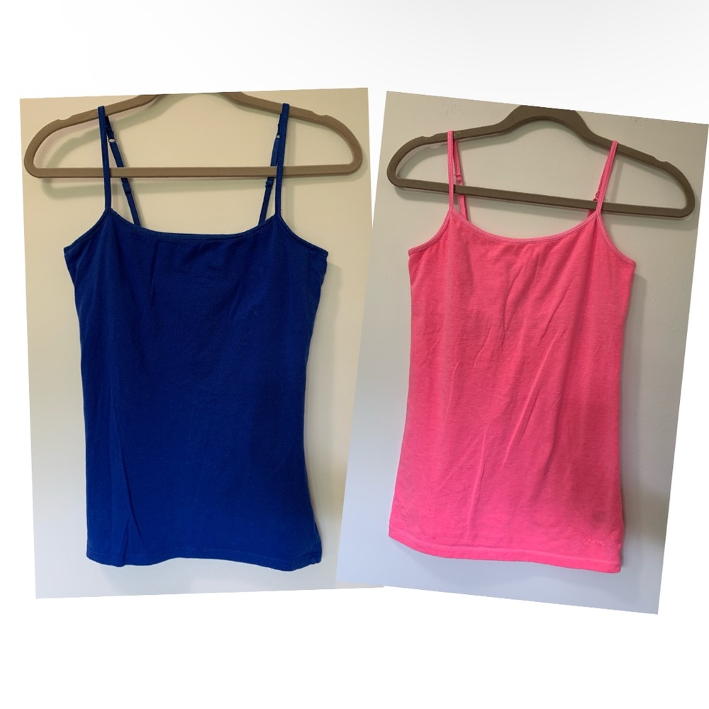 Double Pack Spaghetti Strap Camisoles - Blue & Pink